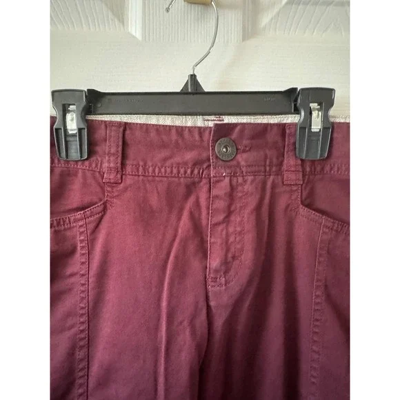 Athleta‎ Burgundy Cargo Utility Pants Women's Size 10 Tall Zippers Ankle Detail - Picture 4 of 12
